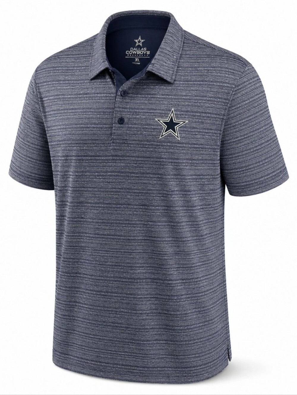 NFL Dallas Cowboys Authentic Striped Navy Polo with Star Logo Size XL. #273